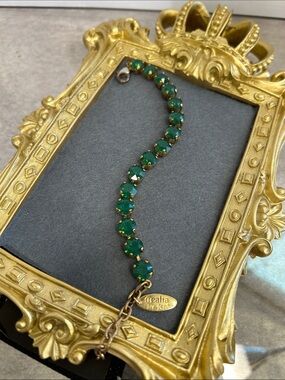 Green Crystal Link Bracelet by